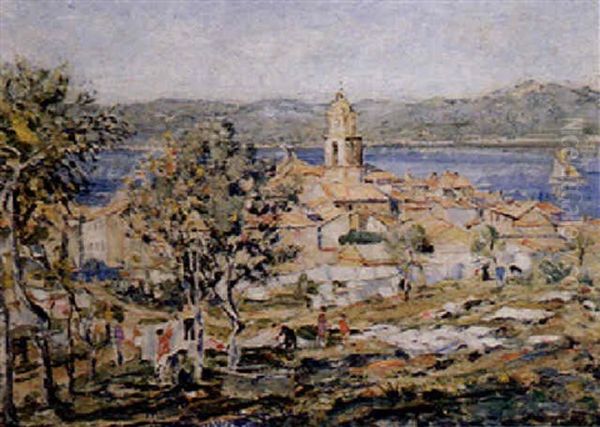 Drying Washing, St. Tropez Oil Painting by Emily Beatrice Bland