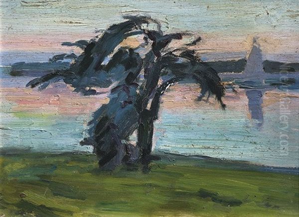 Costa Con Palmera Oil Painting by Pedro Blanes Viale