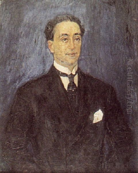 Retrato Del Dr. Cesar Miranda Oil Painting by Pedro Blanes Viale