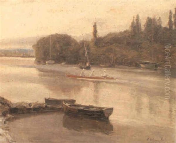 Paseo Por El Rio Negro- Mercedes Oil Painting by Pedro Blanes Viale