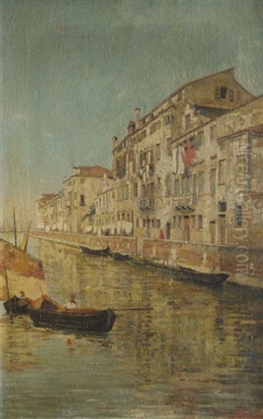 Canal De Venecia Oil Painting by Juan Luis Blanes