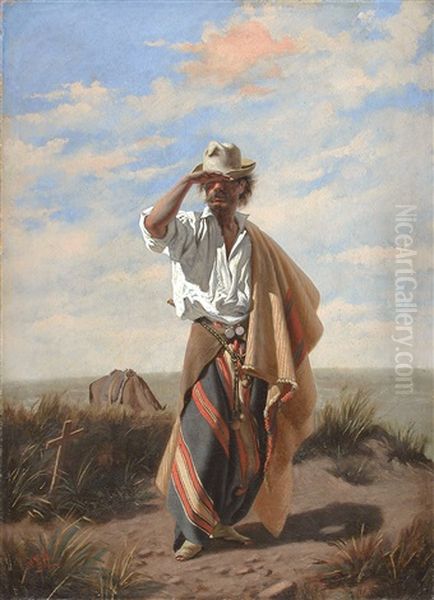 Paisano Oil Painting by Juan Luis Blanes