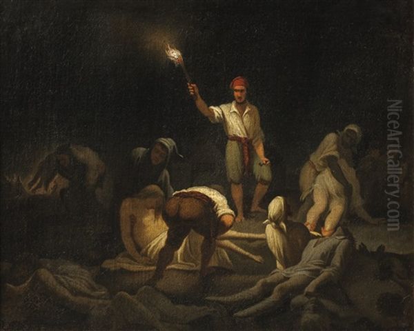 Entierros De Las Victimas De La Fiebre Amarilla Oil Painting by Juan Manuel Blanes