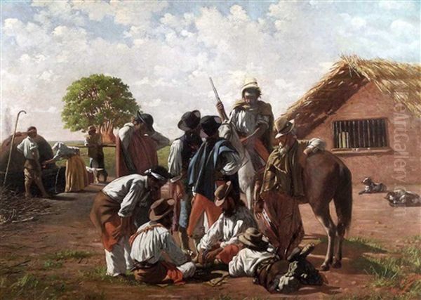 Entretenemiento De Gauchos Oil Painting by Juan Manuel Blanes