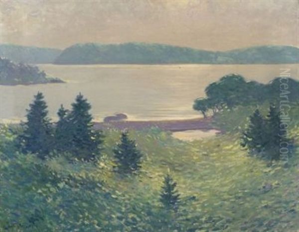 View From Ironbound Island To Frenchman Bay Oil Painting by Dwight Blaney