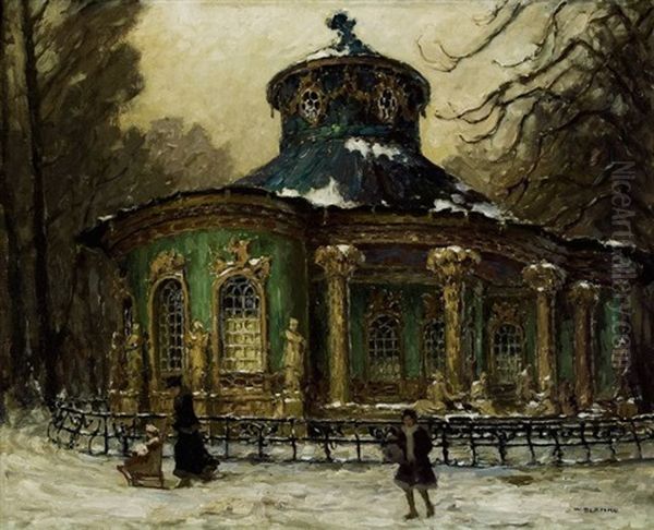 Teehauschen Im Park Von Sanssouci Oil Painting by Wilhelm Blanke