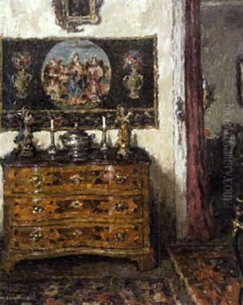 Interior Oil Painting by Wilhelm Blanke