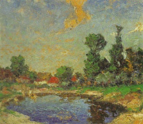 Am Dorfteich Oil Painting by Wilhelm Blanke