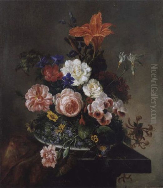 Blumenstilleben Oil Painting by Adolf Blankenburg