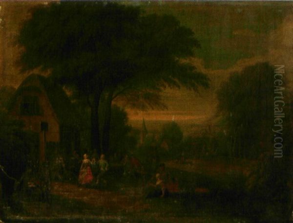 Rejouissances Villageoises Oil Painting by Jacques Willem Van Blarenberghe