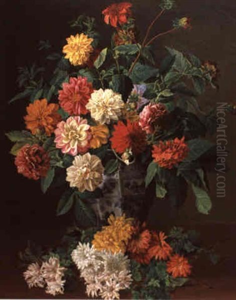 Grosses Blumenstuck Oil Painting by Franz Blaschek