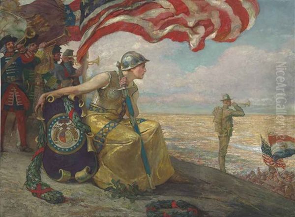 Trumpets Of Missouri Oil Painting by Edwin Howland Blashfield