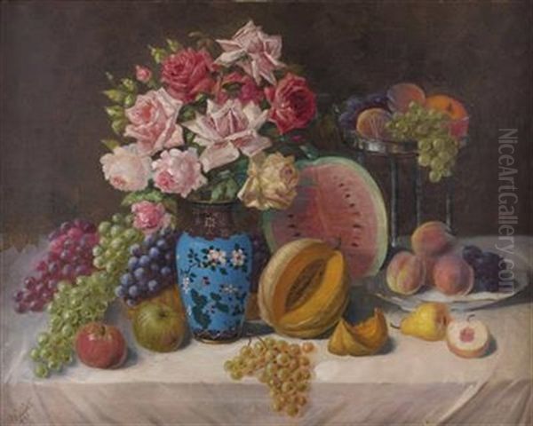 Obststillleben Oil Painting by Wilhelm Blatt