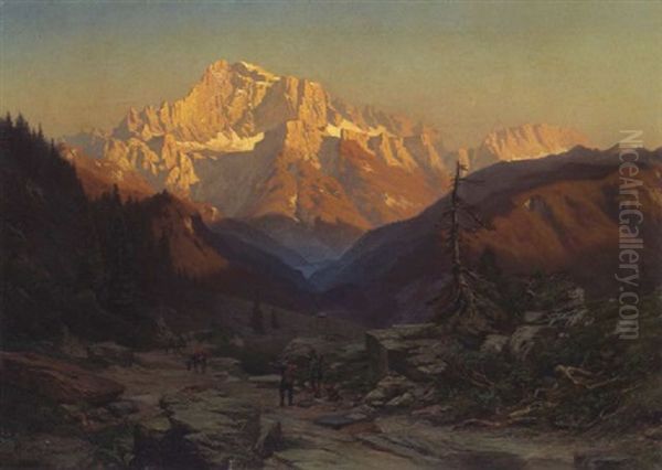 Der Monte Civella In Den Cadorischen Alpen Oil Painting by Theodor Blaetterbauer