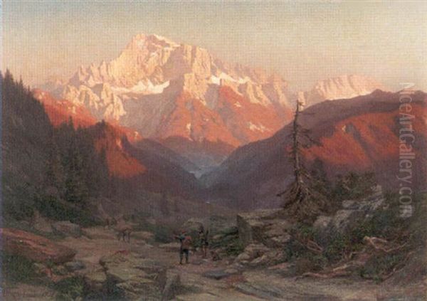 Der Monte Civella In Den Cadorischen Alpen Oil Painting by Theodor Blaetterbauer