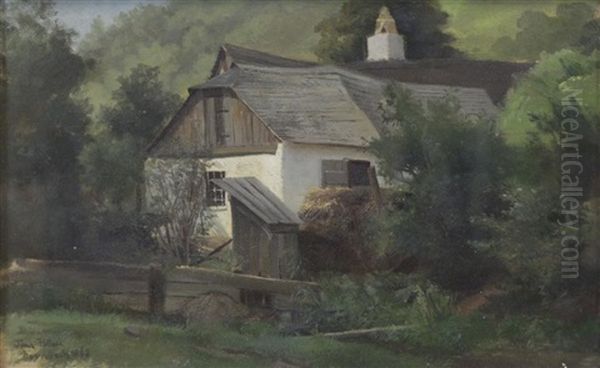 Cottage, Dornbach, Oil Painting by Tina Blau-Lang