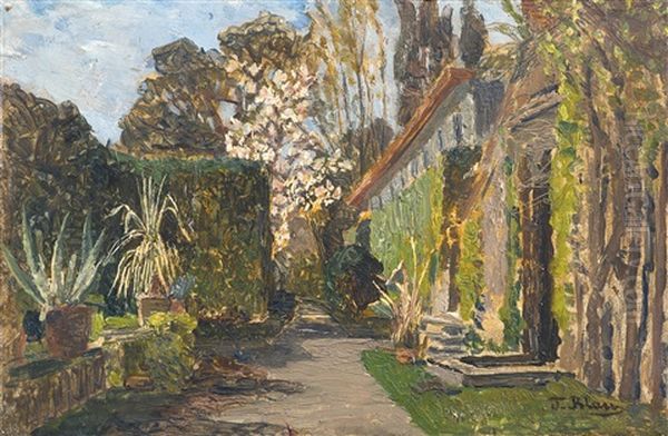 Sudlandischer Garten (a Mediterranean Garden) Oil Painting by Tina Blau-Lang