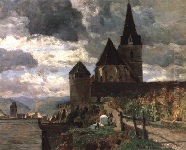 Weissenkirchen In Der Wachau Oil Painting by Tina Blau-Lang