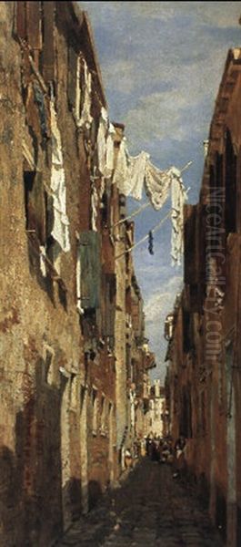 Venezianischer Strasenszene Oil Painting by Tina Blau-Lang