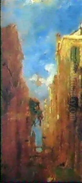 Kleiner Kanal In Venedig Oil Painting by Tina Blau-Lang