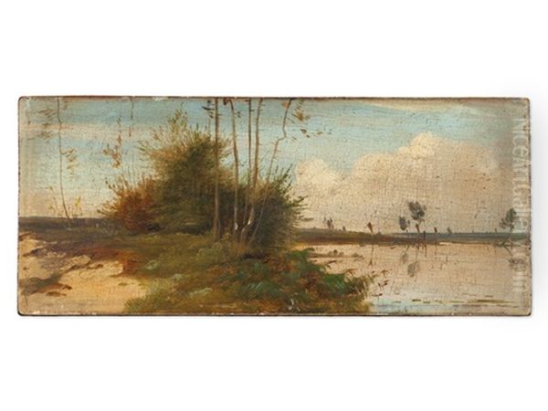 Waterfront Scene Oil Painting by Carl Blechen