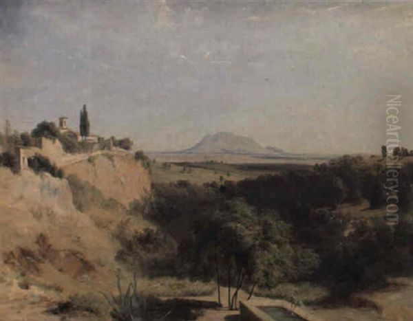 Civita Castellana, Blick Auf Die Campagna Und Den Monte Soracte Oil Painting by Carl Blechen