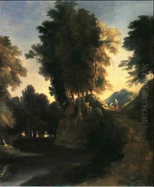 Sudliche Gebirgslandschaft Oil Painting by Carl Blechen