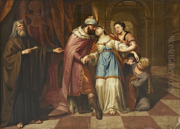 Esther Before Ahasverus Oil Painting by Richard (Risaert van) Bleeck