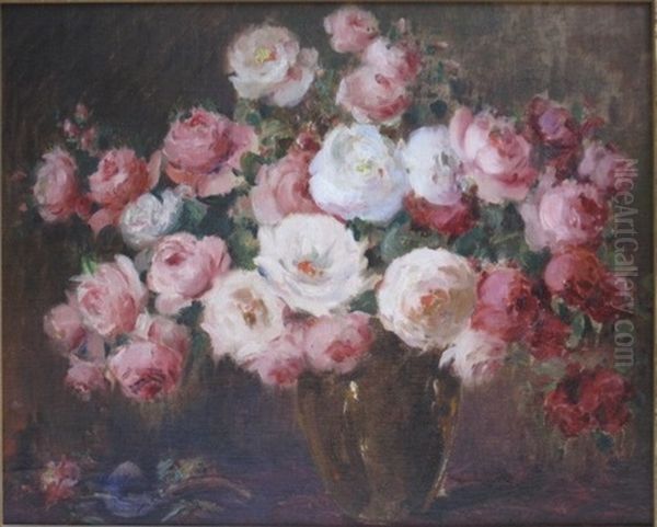 Still Life Of Roses by Carle John Blenner