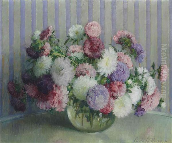 Asters Oil Painting by Carle John Blenner