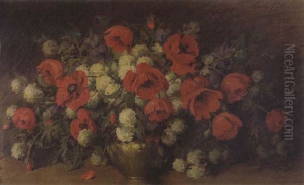 Flowers From Mrs. Wilson's Garden Oil Painting by Carle John Blenner