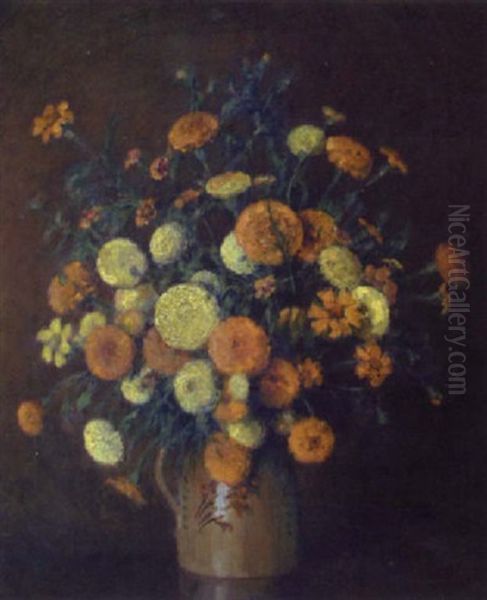 Marigolds Oil Painting by Carle John Blenner