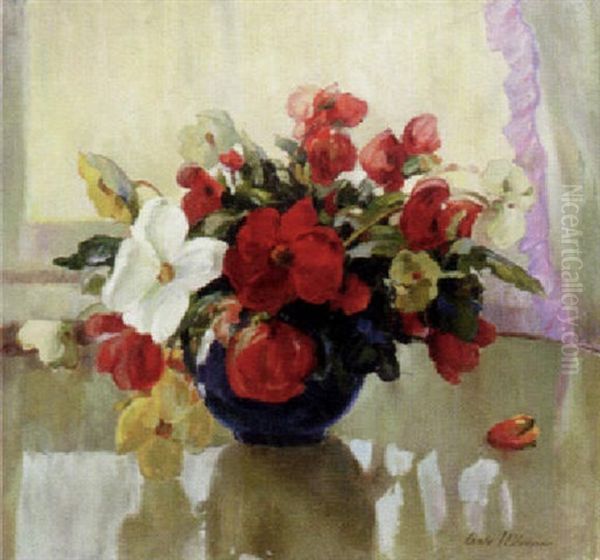 Floral Bouquet Oil Painting by Carle John Blenner