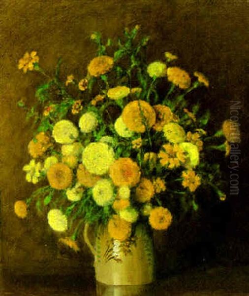 Marigolds Oil Painting by Carle John Blenner