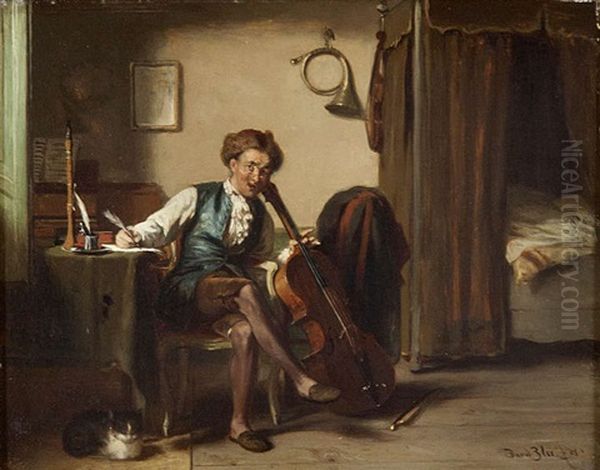 Le Compositeur Oil Painting by David Joseph Bles