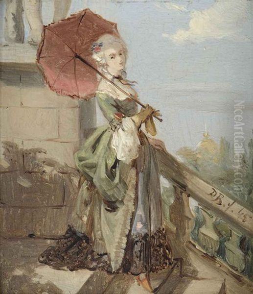 Femme Avec Parasol Oil Painting by David Joseph Bles