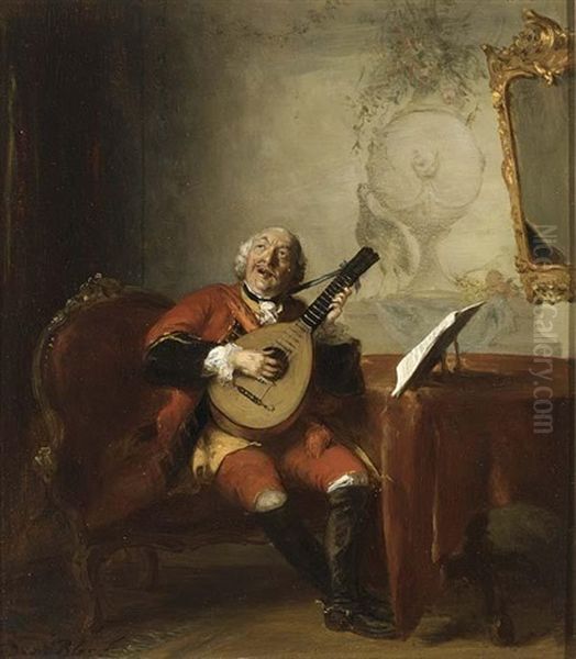 The Musician Oil Painting by David Joseph Bles