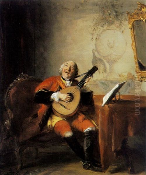 The Musician Oil Painting by David Joseph Bles