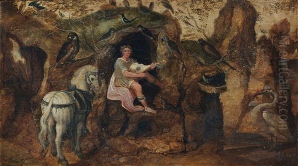 Orpheus Charming The Animals Oil Painting by Herri met de Bles