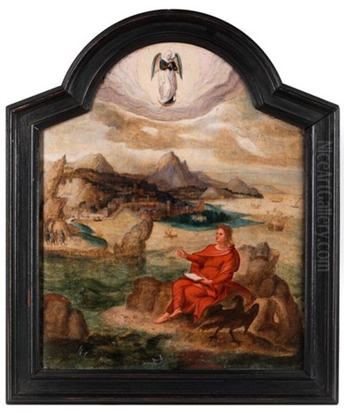 Der Heilige Johannes Evangelist Auf Patmos Oil Painting by Herri met de Bles