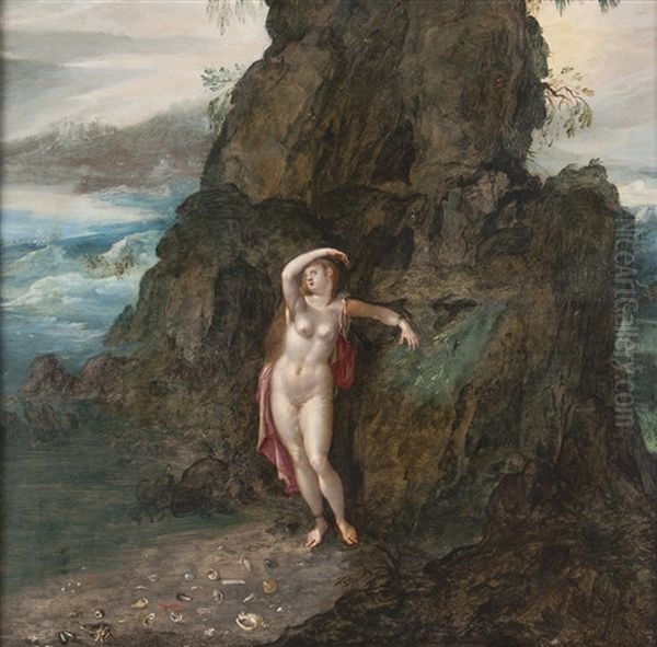 Mosan Landscape Angelica At The Rock Oil Painting by Herri met de Bles