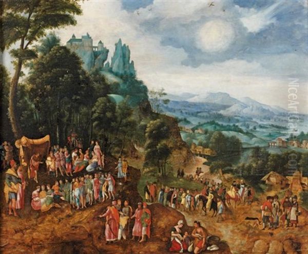 Paysage Avec La Predication De Saint-jean-baptiste by Herri met de Bles