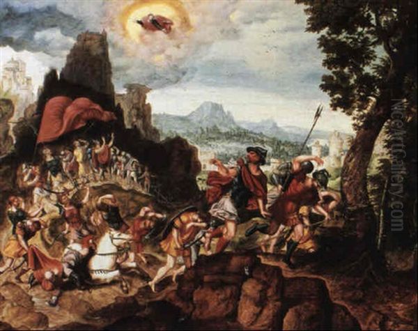 Conversion Of Saul On The Road To Damascus Oil Painting by Herri met de Bles