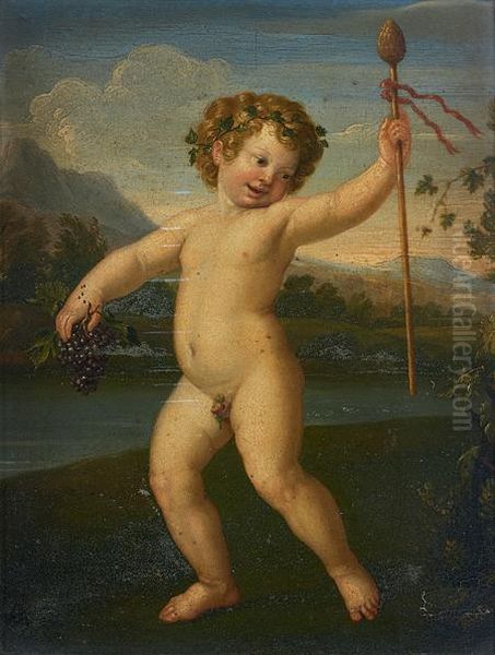 Enfant En Bacchus Oil Painting by Francesco Albane