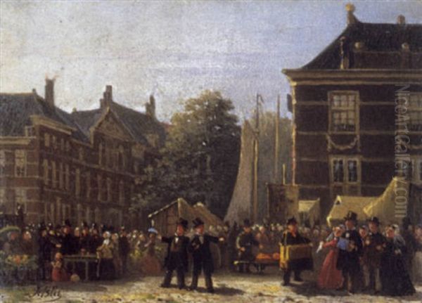 Stadsfeest In Nederland Oil Painting by Joseph Bles