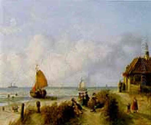 Figures In The Dunes Oil Painting by Joseph Bles