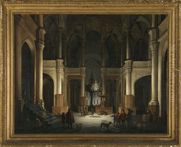 Interior De Una Iglesia Oil Painting by Daniel de Blieck