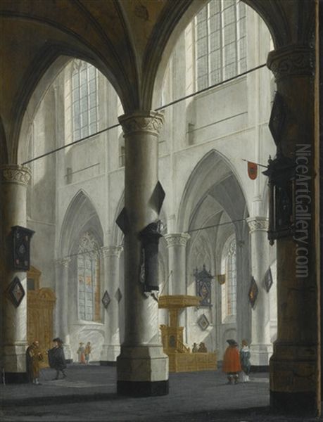 Interior Of The Laurenskerk, Rotterdam Oil Painting by Daniel de Blieck