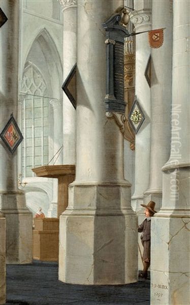 Kircheninterieur (wohl Laurenskerk In Rotterdam) Oil Painting by Daniel de Blieck