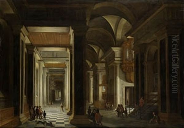 Interior De Iglesia Oil Painting by Daniel de Blieck